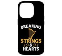 Harpe Breaking Strings and Hearts Coque pour iPhone 14 Pro