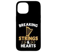 Harpe Breaking Strings and Hearts Coque pour iPhone 15