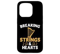 Harpe Breaking Strings and Hearts Coque pour iPhone 15 Pro