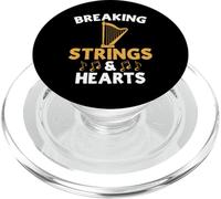 Harpe Breaking Strings and Hearts PopSockets PopGrip pour MagSafe