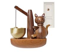 Harpe de porte de chat en bois - Cellule d'entrée de chat Playful Fishing with Chimes | Ornement en bois fait à la main pour les commerçants, décoration de porte pour la maison, cadeau de cloche