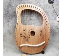 harpe, Ensemble de harpes à genoux faciles à apprendre, type boîte classique, 19 cordes en acier, mini harpe, échelles sculptées en acajou(Orchid B)