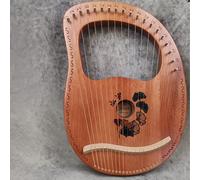 harpe, Ensemble de harpes à genoux faciles à apprendre, type boîte classique, 19 cordes en acier, mini harpe, échelles sculptées en acajou(Leaf A)