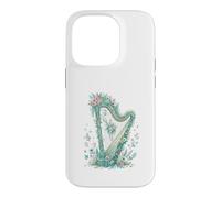 Harpe Fleurie Vintage Musique Classique Coque pour iPhone 14 Pro