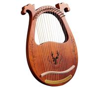 harpe， Harpe lyre à prise confortable, 16 cordes en métal, symboles phonétiques sculptés for un apprentissage facile, elle peut être facilement accordée