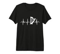 Harpe Heartbeat Harpist Pulse Line T-Shirt Haut de Gamme