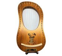 Harpe Lyra, 10 cordes en métal, harpe Lyra en acajou, une harpe en bois avec clé d'accordage, un jeu complet de cordes de rechange, un chiffon de nettoyage et une pochette.