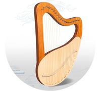 Harpe Lyre 21 Cordes, Harpe Portable en Acajou avec Sac, Corde De Rechange, Médiators, Couronne D’accordage, Cadeau De Cordes pour Adultes, Enfants Et Débutants, Nature
