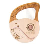 Harpe lyre, 24 cordes en métal, harpe lyre en acajou, petite harpe portable, jeu de cordes de rechange, clé d'accordage, sac de transport noir, pour amateur et débutant, facile à utiliser