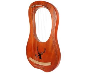 Harpe Lyre à 10 Cordes en Bois, Instrument Léger Marron | Cours de Musique et Pratique Portable, Bords Arrondis, Livré Manuel accord, Cordes