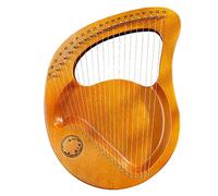 harpe， Lyre à 21 cordes métalliques, en acajou massif, symboles phonétiques sculptés, avec clé d'accordage et d'extraction