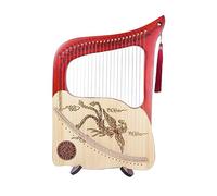 Harpe Lyre professionnelle - Série Phoenix, 24 cordes en bois d'acajou Lyakin, instruments à cordes, cadeau for les mélomanes étudiants débutants (Color : Red)