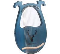 Harpe lyrique, 16 cordes, construction solide en acajou, bleu