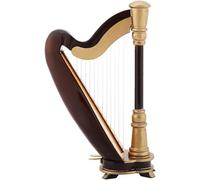 Harpe Miniature Classique Wind Up Harp En Bois Miniature Harpe Réplique Modèle Musical Avec Étui Cadeau Stand Pour Cadeaux Musicaux Poupées Accessoire