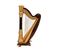 Harpe miniature en bois avec étui instrument de musique modèle vintage décorations d'intérieur ornement comédie musicale