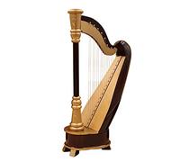 Harpe miniature en bois avec étui instrument de musique modèle vintage décorations d'intérieur ornement comédie musicale