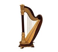 Harpe miniature en bois avec étui instrument de musique modèle vintage décorations d'intérieur ornement comédie musicale
