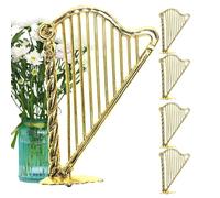 Harpe miniature - Lot de 5 harpes pour maison de poupée | 1:12 - Petites figurines de harpe - Outil de décoration pour bureau, maison de poupée, vacances et décoration de la maison