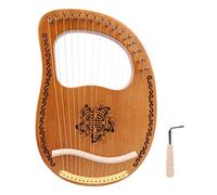 Harpe portable à 16 cordes en acajou et bois d'okoumé, instrument de musique convivial pour débutants, avec cordes en acier pour enfants, adultes et débutants ; comprend un marteau