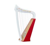 Harpe portable en bois de paulownia - Design à blocs de couleurs, harpe 15 cordes for débutant adulte professionnel, avec sac de transport et accordeur(Red)