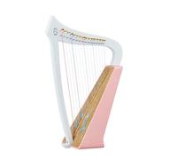 Harpe portable en bois de paulownia - Design à blocs de couleurs, harpe 15 cordes for débutant adulte professionnel, avec sac de transport et accordeur(Pink)