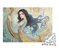 Harpe Traditionnelle 1000pcs (75x50cm) Puzzles Adaptés Aux Adultes Et Aux Personnes Âgées De 14 Ans Et Plus