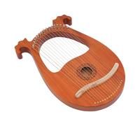 Harpe Veeh en acajou - 16 cordes avec chevilles d'accordage - Style antique - Instrument de musique portable pour les amateurs de musique - Pour débutants