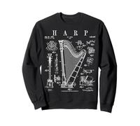 Harpe Vintage Brevet Harpiste Dessin imprimé Sweatshirt