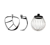 KITCHEN COOK Robot Pétrin AK80 Silver - 1000W - Bol Inox 5L pour 2kg max - 4 vitesses - Kit pâtisserie - Robuste et maniable