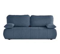 Harper - canapé 3 places convertible avec coffre en tissu texturé - Bleu