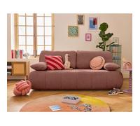 Harper - canapé 3 places convertible avec coffre en tissu texturé - Rose