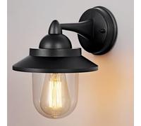 HARPER LIVING applique murale extérieure E27, alimentée par secteur, avec abat-jour transparent, étanche IP54, boîtier en aluminium moulé sous pression, style rétro