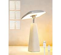 HARPER LIVING Lampe de table rechargeable, lampe de chevet magnétique tactile champignon à intensité variable, lampe de bureau LED portable pour chambre à coucher, salon, bureau, chambre d'enfant