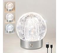 HARPER LIVING Lampe de table rechargeable, petite lampe de bureau à piles, 3 couleurs et lampes tactiles LED à intensité variable, lampe de table sans fil pour chevet, salon, chambre d'enfant,