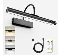 HARPER LIVING Lampe murale rechargeable avec télécommande, intensité réglable et 3 températures de couleur, fonctionnant sur piles, avec minuterie et fonction mémoire, lampe LED pour cadre photo