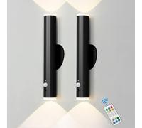 HARPER LIVING Lot de 2 appliques murales LED rechargeables à piles, détecteur de mouvement et télécommande, intensité variable et 3 couleurs, pour salon, chambre