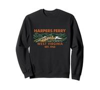 Harpers Ferry, là où la rivière Rencontre la Montagne, Style rétro, Virginie-Occidentale Sweatshirt