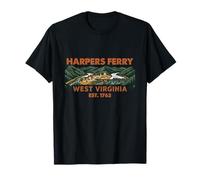 Harpers Ferry, là où la rivière Rencontre la Montagne, Style rétro, Virginie-Occidentale T-Shirt