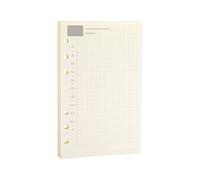 Harphia Recharge pour carnet à spirale Filofax, 6 trous, taille personnelle 3,74 x 16,77 pouces, design journal, table horaire et somme, 45 feuilles