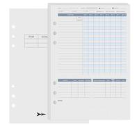 Harphia Recharges de planificateur d'entraînement, journal de fitness pour homme et femme, papier à 6 trous pour classeur, A5 (21 x 14,5 cm), imprimé double face, efficace et professionnel