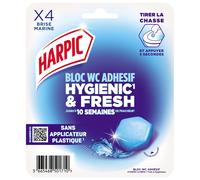 HARPIC Bloc WC adhésif, Hygiénique & frais, Brise marine, 4 blocs