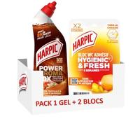Harpic - Gel WC Power Aroma Brise tropicale et Fleur d'oranger + Bloc Hygienic and fresh fraicheur d'agrumes