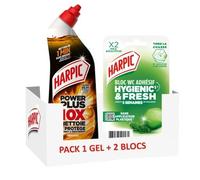 Harpic - Gel WC PowerPlus Original + Bloc Hygienic and fresh Pin et Eucalyptus