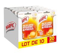 Harpic - Lot de 10x2 Blocs WC adhésif Hygienic & Fresh Fraîcheur d'Agrumes