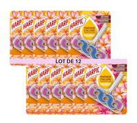Harpic - Lot de 12 Blocs WC - Active Fresh Nettoyant WC - Parfum Fleurs Tropicales