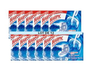Harpic - Lot de 12 x 2 Blocs Cuvette Eau Bleue Anti-Tartre Fraicheur Marine