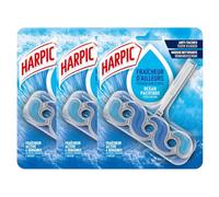 Harpic - Lot de 3 Blocs WC - Nettoyant WC Active Fresh Explosion Marine OCEAN PACIFIQUE - 4 semaines de fraicheur