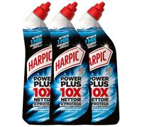 Harpic - Lot de 3 Gels WC Power Plus Nettoyage Efficace Sans Brosse - Explosion Marine - 750 ml