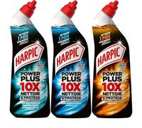 Harpic - Lot de 3 Gels WC PowerPlus - Original + Explosion marine + Parfum frais