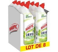 Harpic - Lot de 8 Gels WC Javel Ultra Blancheur 750ml - Agrumes